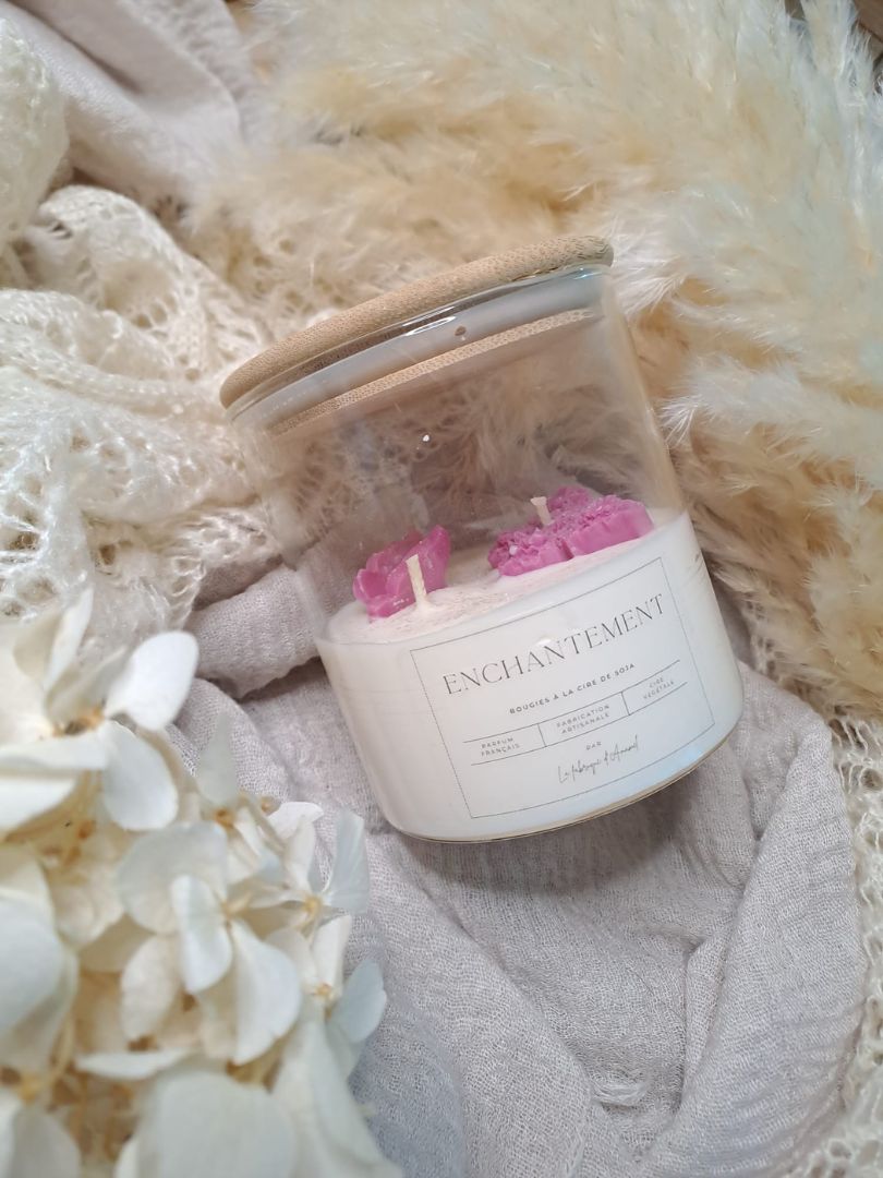 Grande bougie - Enchantement (Pivoine, pêche, rhubarbe)